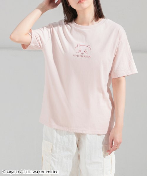 Honeys(ハニーズ)/ちいかわ／Ｔシャツ トップス Tシャツ 半袖Tシャツ カットソー 刺繍 ロゴ 綿混 /img13