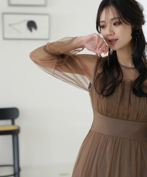 チュールビスチェ風ドレス 