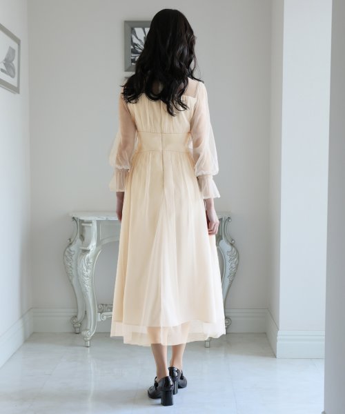 チュールビスチェ風ドレス 