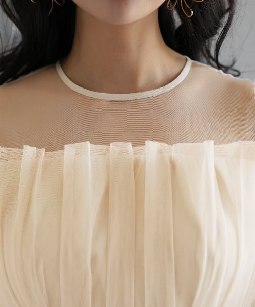 チュールビスチェ風ドレス 