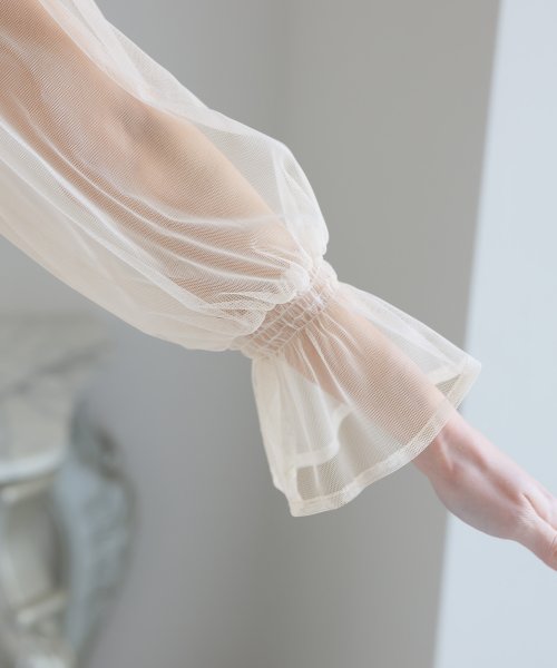 チュールビスチェ風ドレス 