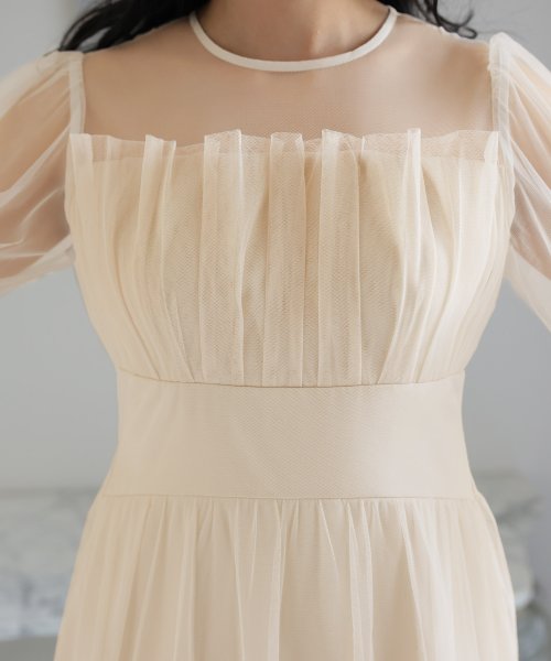 チュールビスチェ風ドレス 