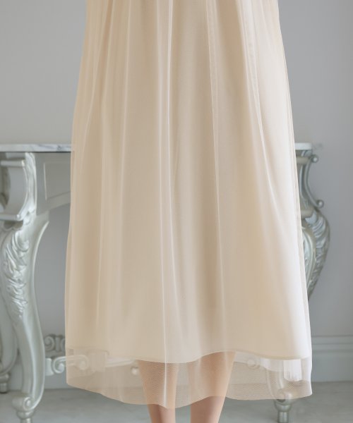 チュールビスチェ風ドレス 