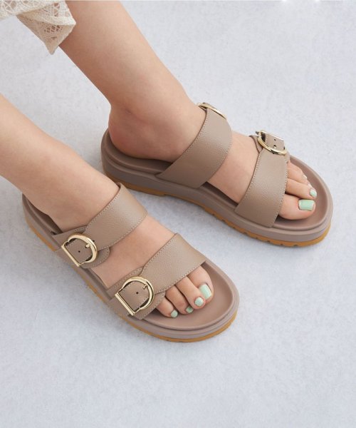 ダブルベルト プラット サンダル（3.5cmヒール） 人気・おすすめ｜省スペース設計・旅行向けにおすすめ お得商品 プライバシー配送 翌日お届け対応