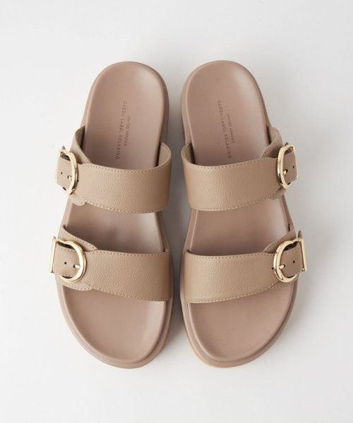 ダブルベルト プラット サンダル（3.5cmヒール） 人気・おすすめ｜省スペース設計・旅行向けにおすすめ お得商品 プライバシー配送 翌日お届け対応
