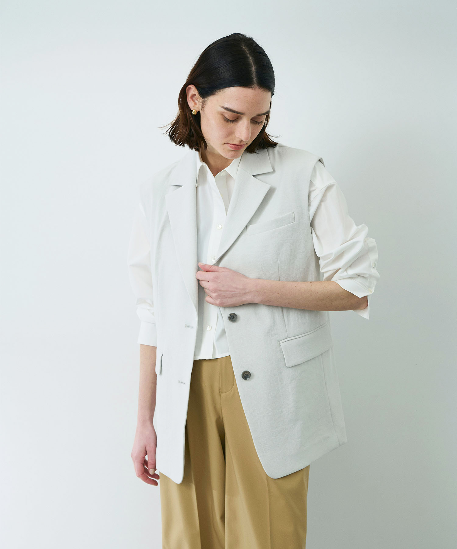 リネンオックステーラードジレ 【最 安 価格】