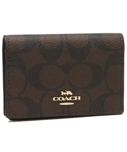 COACH(コーチ)/コーチ アウトレット 名刺入れ シグネチャー ブラウン ブラック レディース COACH 91681 IMAA8/img01