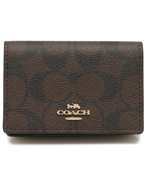 COACH(コーチ)/コーチ アウトレット 名刺入れ シグネチャー ブラウン ブラック レディース COACH 91681 IMAA8/img05