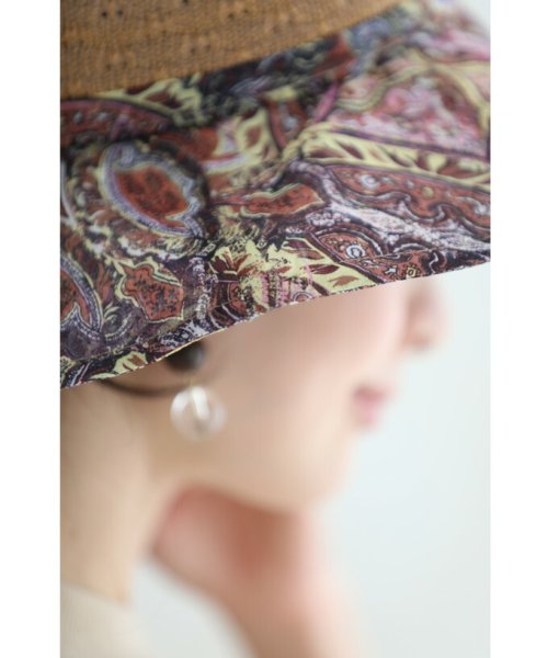CAWAII(カワイイ)/【母の日ギフトラッピング】型を変えられるワイヤー入り。異素材合わせのスカーフ柄帽子/img03