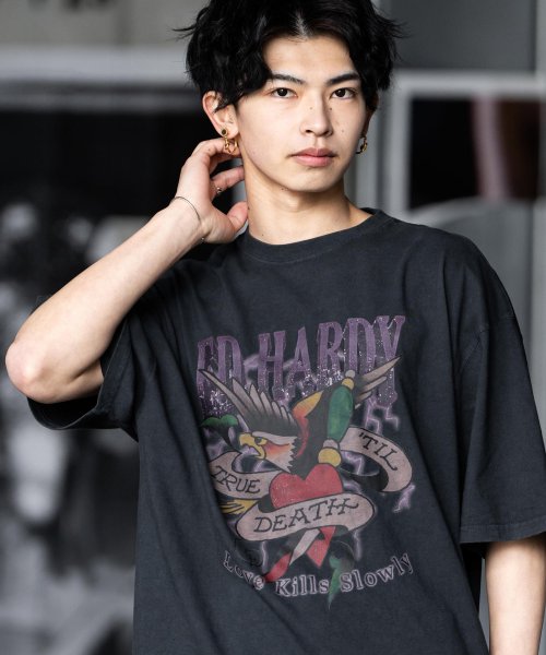 Rocky Monroe(ロッキーモンロー)/プリントTシャツ 半袖 メンズ レディース カットソー ビッグシルエット オーバーサイズ クールネック スカル イーグル ラビット ハンド 蜘蛛 ロゴ カジュア/img08