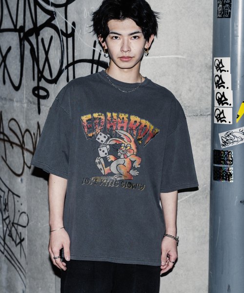 Rocky Monroe(ロッキーモンロー)/プリントTシャツ 半袖 メンズ レディース カットソー ビッグシルエット オーバーサイズ クールネック スカル イーグル ラビット ハンド 蜘蛛 ロゴ カジュア/img17