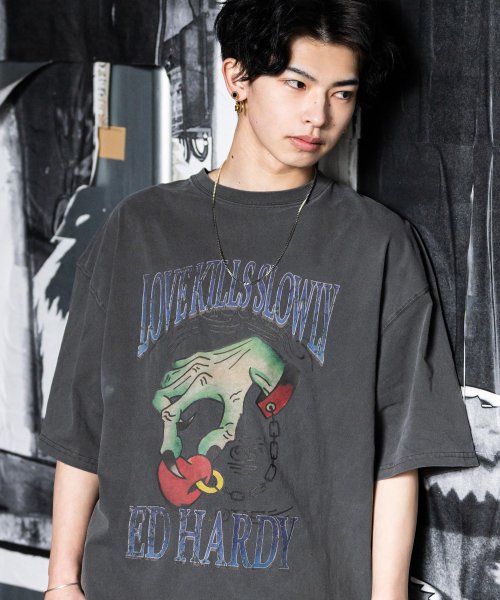 Rocky Monroe(ロッキーモンロー)/プリントTシャツ 半袖 メンズ レディース カットソー ビッグシルエット オーバーサイズ クールネック スカル イーグル ラビット ハンド 蜘蛛 ロゴ カジュア/img24