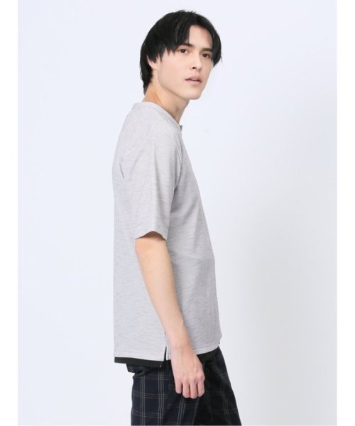 m.f.editorial(エムエフエディトリアル)/杢スラブ フェイクヘンリーネック半袖Tシャツ メンズ Tシャツ カットソー カジュアル インナー トップス ギフト プレゼント/img03