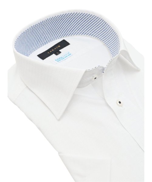 TAKA-Q(タカキュー)/クールマックス+ストレッチ スタンダードフィット ワイドカラー半袖シャツ 半袖 シャツ メンズ ワイシャツ ビジネス ノーアイロン 形態安定 yシャツ 速乾/img01