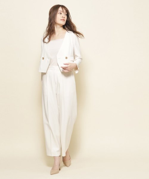【洗える／裏地なし／清涼感／リネンライク】軽く羽織れる！こなれ感あるコンパクトジャケット 