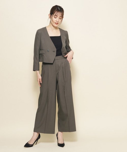 【洗える／裏地なし／清涼感／リネンライク】軽く羽織れる！こなれ感あるコンパクトジャケット 