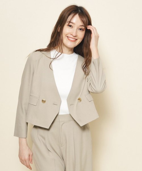 【洗える／裏地なし／清涼感／リネンライク】軽く羽織れる！こなれ感あるコンパクトジャケット 