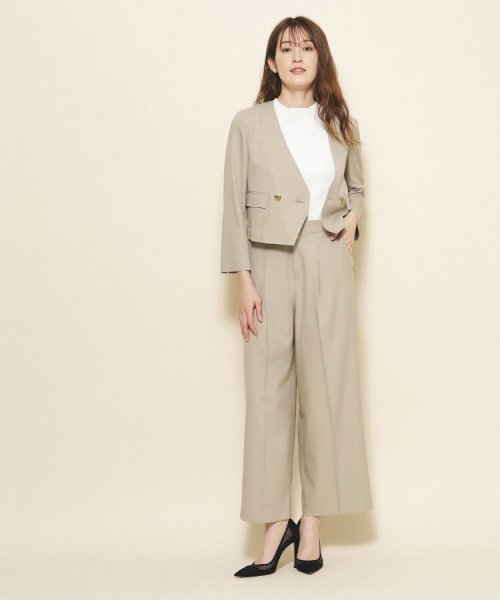 【洗える／裏地なし／清涼感／リネンライク】軽く羽織れる！こなれ感あるコンパクトジャケット 