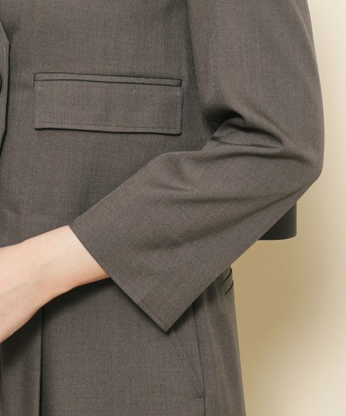 【洗える／裏地なし／清涼感／リネンライク】軽く羽織れる！こなれ感あるコンパクトジャケット 