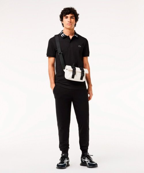 オーガニックコットン ミニ鹿の子 通気性 ストレッチ ジャカードリブニットカラーポロシャツ 