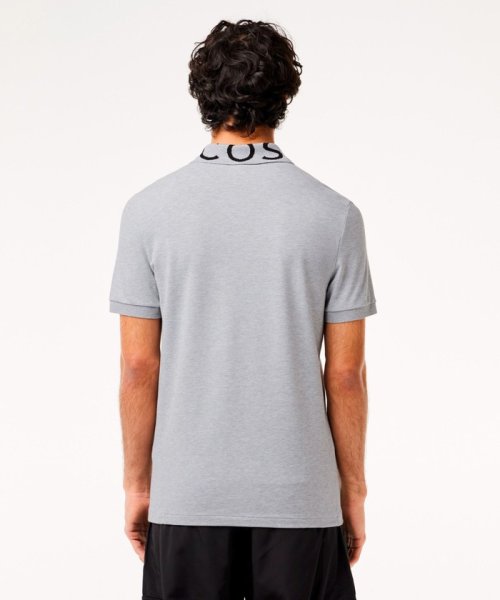 オーガニックコットン ミニ鹿の子 通気性 ストレッチ ジャカードリブニットカラーポロシャツ 