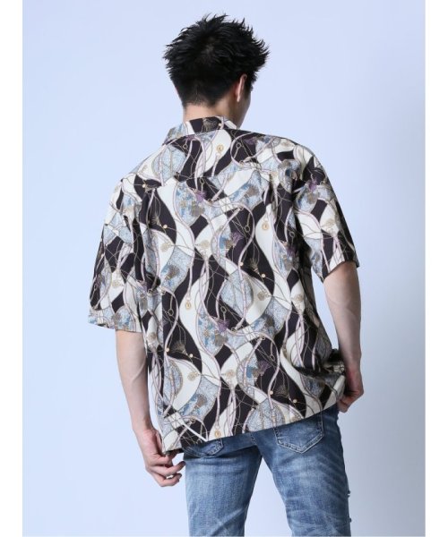 semanticdesign(セマンティックデザイン)/スカーフ柄 オープンカラー半袖シャツ/img02