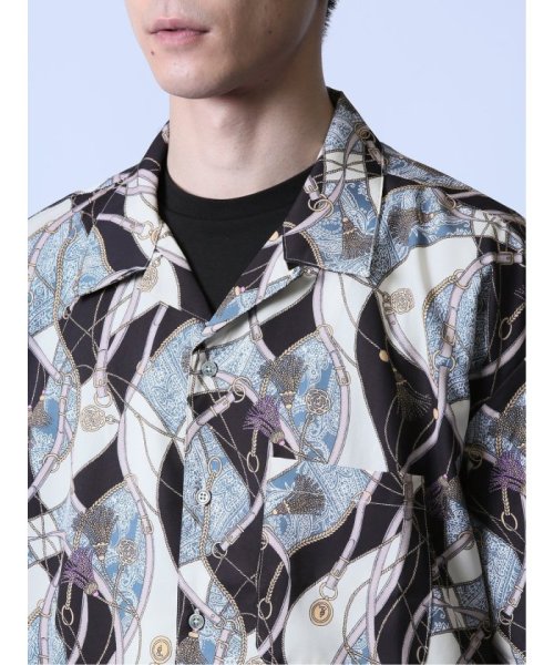 semanticdesign(セマンティックデザイン)/スカーフ柄 オープンカラー半袖シャツ/img08