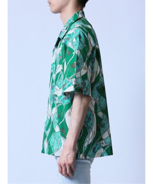 semanticdesign(セマンティックデザイン)/スカーフ柄 オープンカラー半袖シャツ/img15