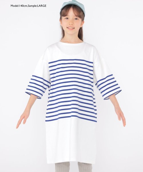 SHIPS KIDS(シップスキッズ)/SHIPS KIDS:100～155cm / パネル ボーダー ワンピース/img50