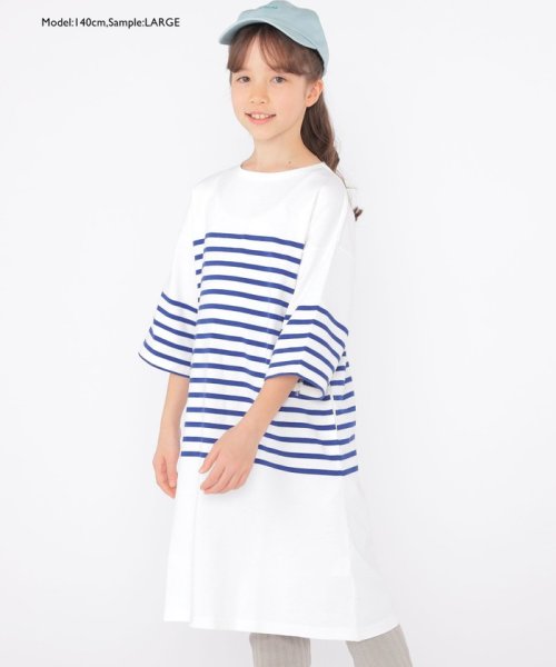 SHIPS KIDS(シップスキッズ)/SHIPS KIDS:100～155cm / パネル ボーダー ワンピース/img51