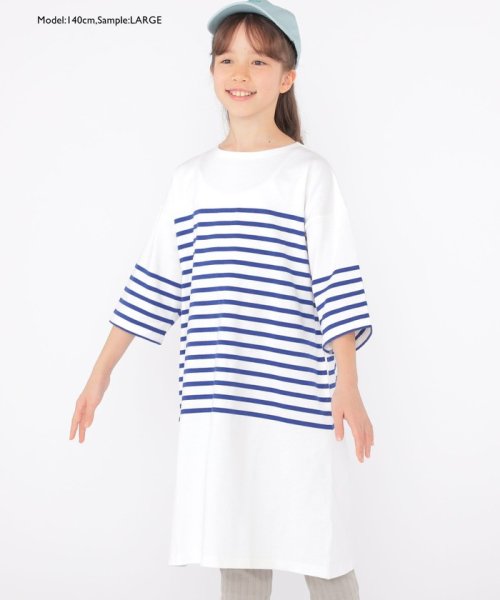 SHIPS KIDS(シップスキッズ)/SHIPS KIDS:100～155cm / パネル ボーダー ワンピース/img53