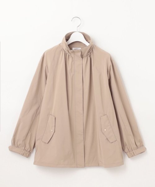 【洗える・撥水】マイクロタフタ フーデッド ショート コート 