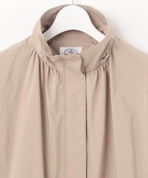 【洗える・撥水】マイクロタフタ フーデッド ショート コート 