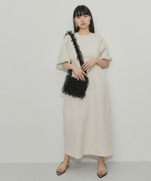 【サステナブル】サイドベルトダンボールワンピース サステナブル COTTON