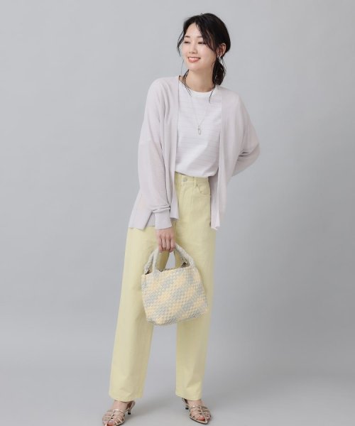 【清涼感／春夏素材】ガーター編み着流しカーディガン 