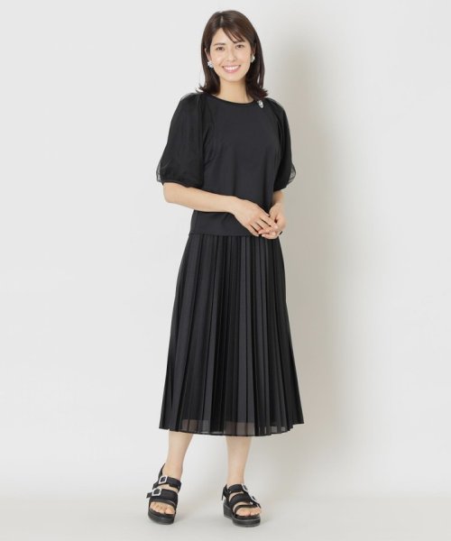 TO BE CHIC(L SIZE)(トゥービーシック Lサイズ)/【L】シルケットポンチ袖チュール プルオーバーカットソー/img02