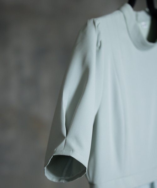 DRESS+(ドレス プラス)/2素材ドッキングワンピース 半袖 ロング丈/img26