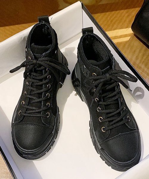 Dewlily(デューリリー)/厚底レースアップスニーカー レディース 10代 20代 30代 韓国ファッション カジュアル シューズ 靴 可愛い シンプル 大人 白 黒 歩きやすい/img14