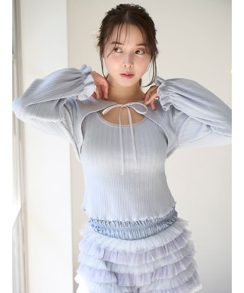 SNIDEL HOME × 新木優子】シャーリングウエストチュールショートパンツ  