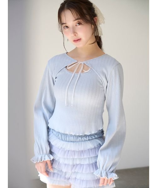 【SNIDEL HOME × 新木優子】シャーリングウエストチュールショートパンツ