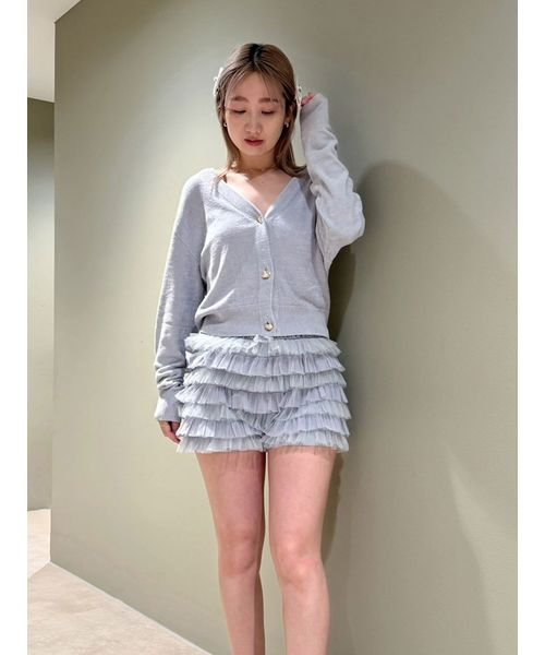 【SNIDEL HOME × 新木優子】シャーリングウエストチュールショートパンツ
