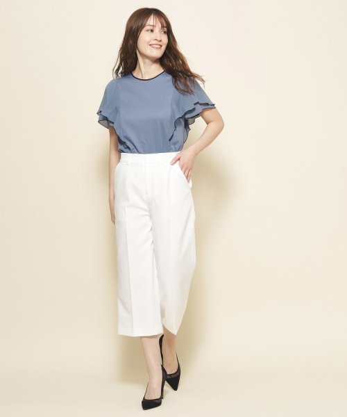 【洗える／シワになりにくい】履き心地◎センタープレス入りのセミワイドパンツ 