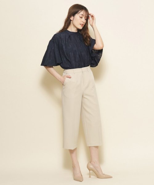 【洗える／シワになりにくい】履き心地◎センタープレス入りのセミワイドパンツ 