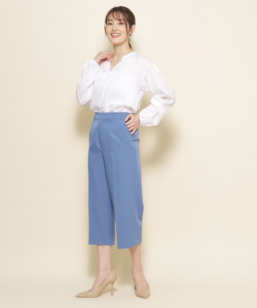 【洗える／シワになりにくい】履き心地◎センタープレス入りのセミワイドパンツ 