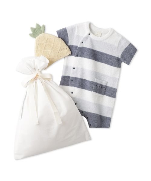 gelato pique Kids＆Baby(gelato pique Kids＆Baby)/【ラッピング済み】【BABY】スムーズィー3ボーダーロンパース＆キャップSET/img01