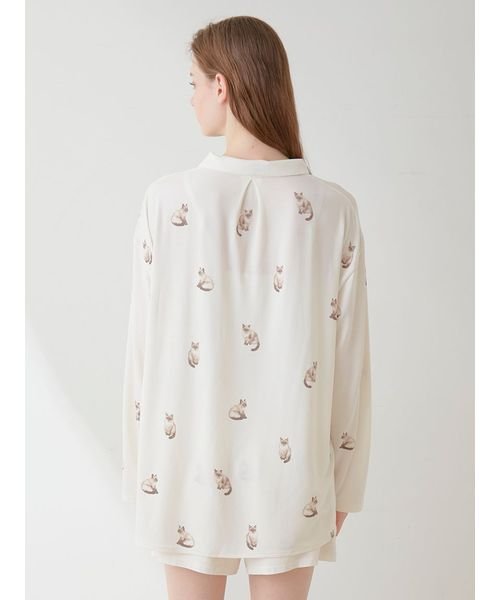 【ラッピング済み】CAT柄シャツ＆ショートパンツSET 予めご了承ください 5cm ラッピング済み 裾幅