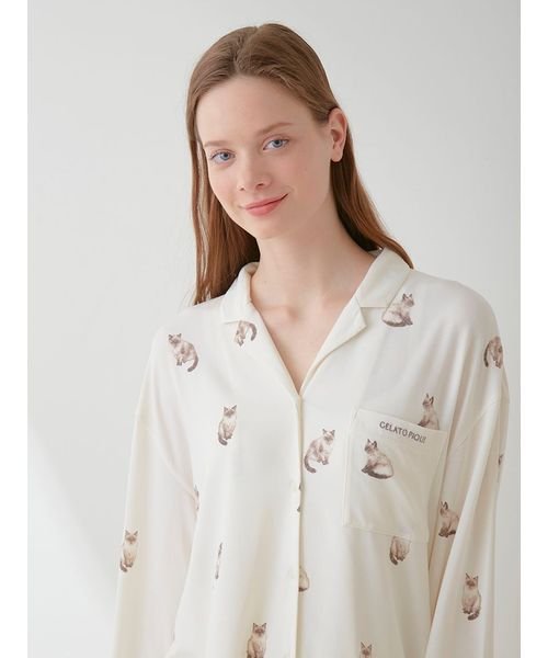 【ラッピング済み】CAT柄シャツ＆ショートパンツSET 予めご了承ください 5cm ラッピング済み 裾幅