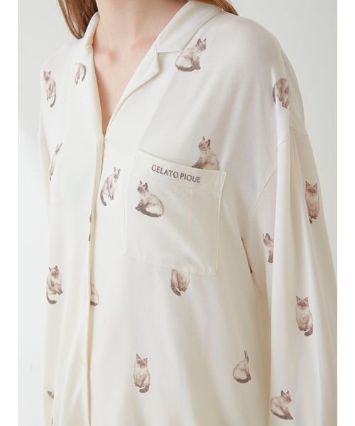 【ラッピング済み】CAT柄シャツ＆ショートパンツSET 予めご了承ください 5cm ラッピング済み 裾幅