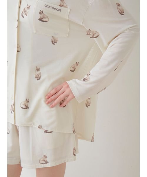 【ラッピング済み】CAT柄シャツ＆ショートパンツSET 予めご了承ください 5cm ラッピング済み 裾幅
