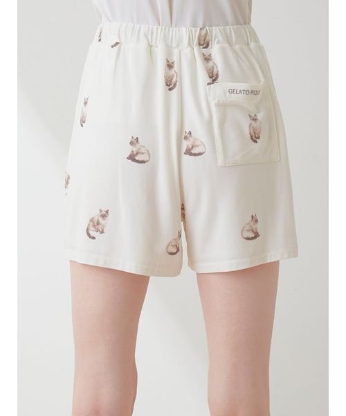 【ラッピング済み】CAT柄シャツ＆ショートパンツSET 予めご了承ください 5cm ラッピング済み 裾幅